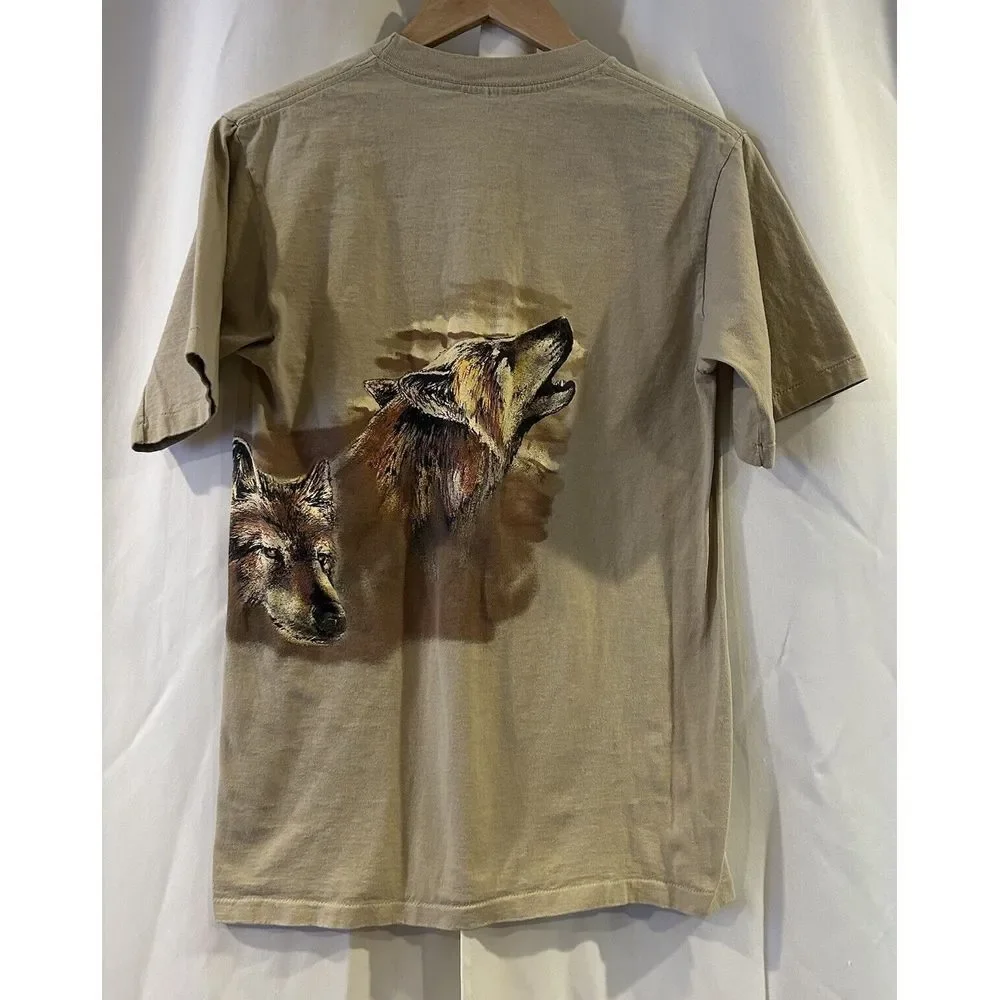 Vintage Wolf Nature AOP Habitat Single Stitch‎ T-shirt 1995